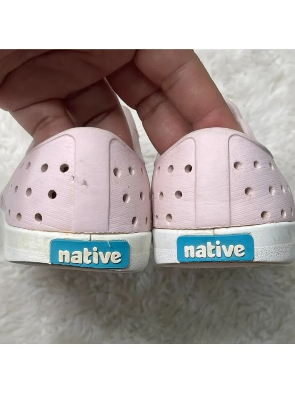 Native Jefferson Shoes Kids Size 9 Pink Slip On Perforated Water Sneakers Toddle